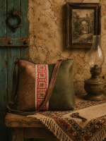 حقيبة كتف طويلة مطرّزة